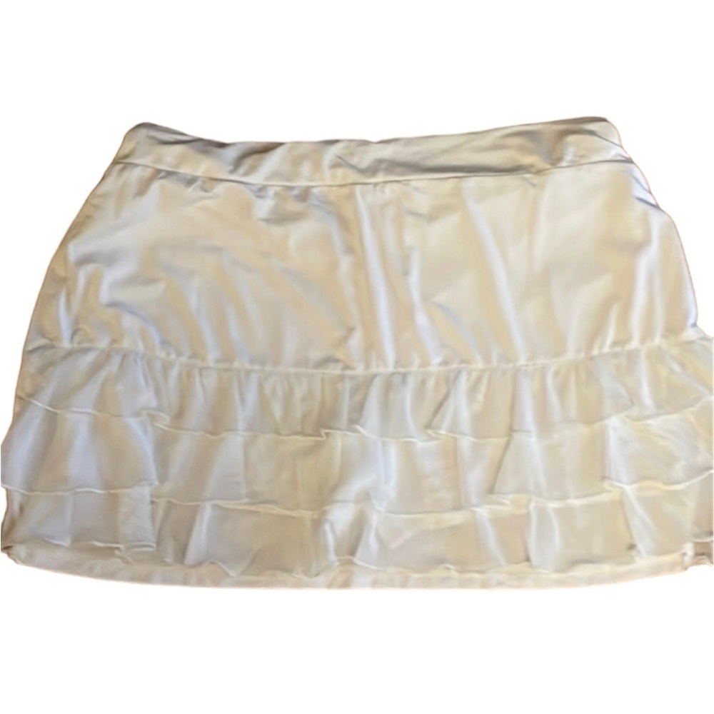 FILA tennis pickleball skirt white ruffle back sz L large woman nwt